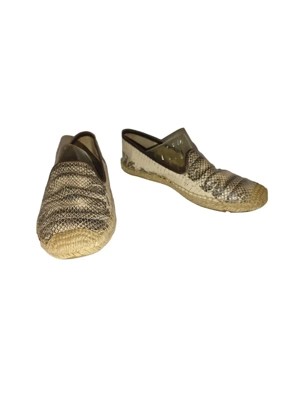 Tory Burch Ines Platform Espadrille Snakeskin Leather Size 10M